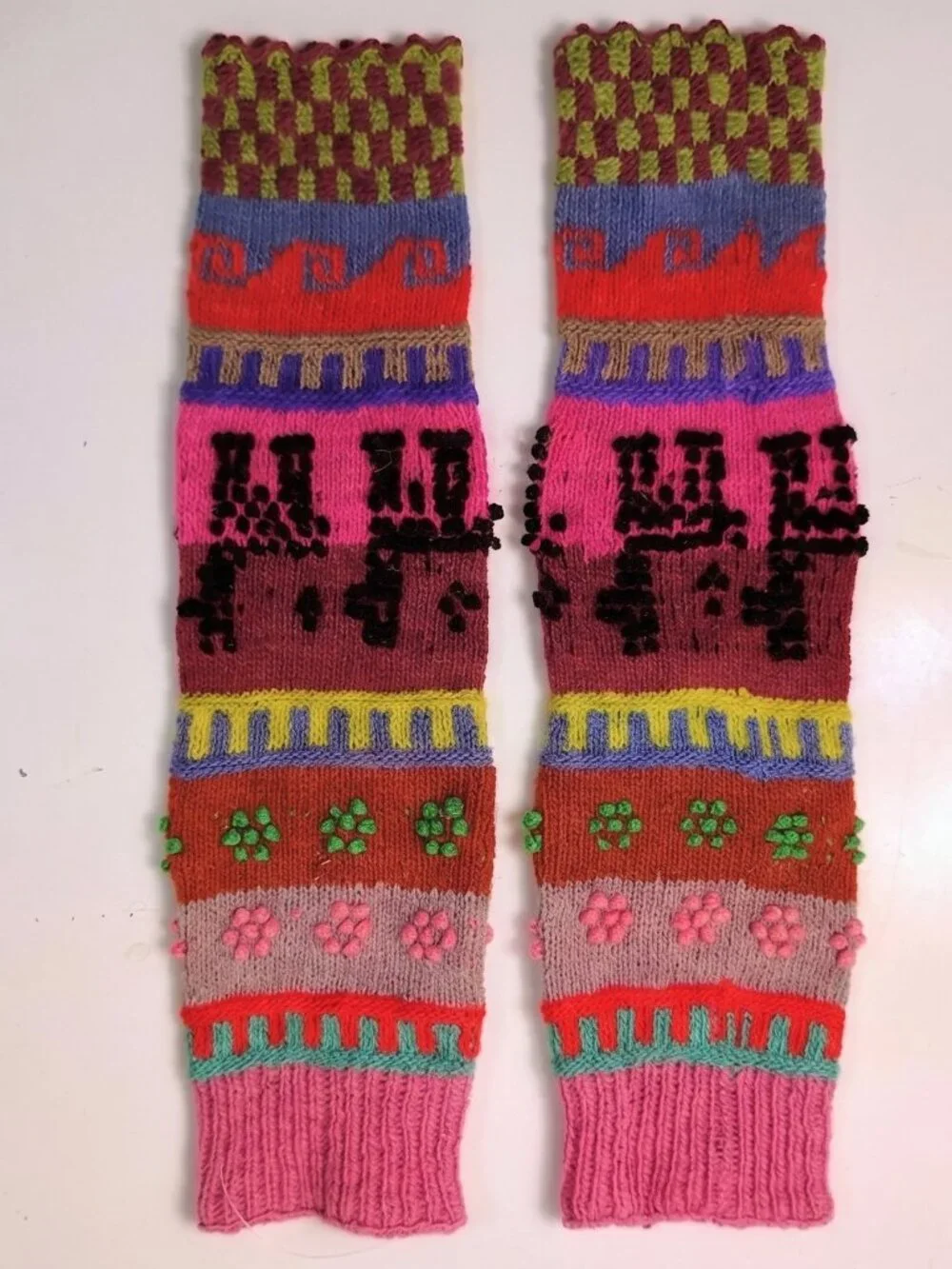 Andean Alpaca Wool Leg Warmers, Hand-knitted, Cusco, Peru